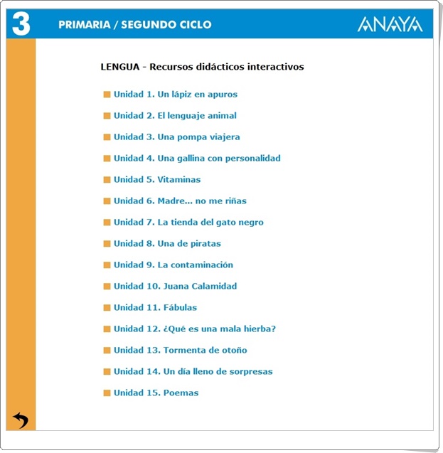 Ejercicios interactivos de lengua de 3º