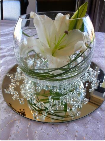 bowl fish decorations weddings decorative bowls flowers centerpiece table vase water luxury fishbowl glass lily