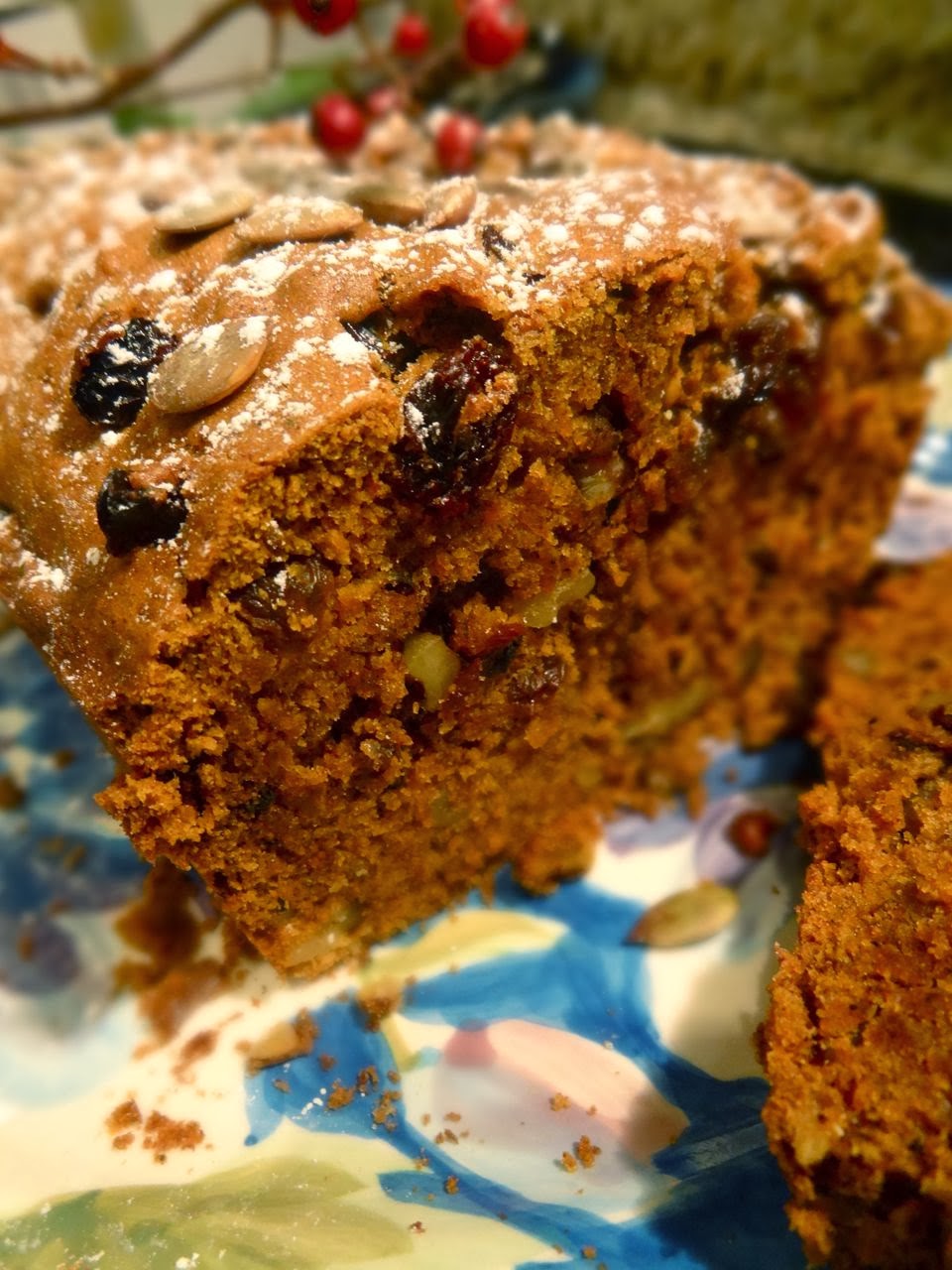 Scrumpdillyicious Spiced Pumpkin Bread with Nuts, Raisins & Seeds