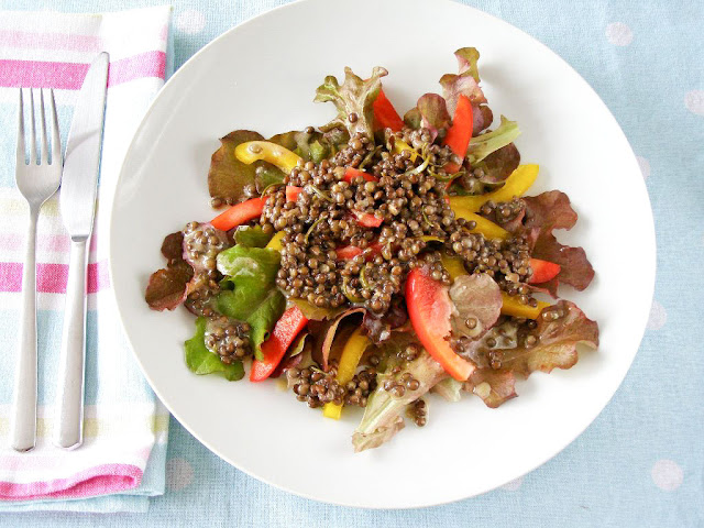 Rosemary Marinated Puy Lentil and Sweet Pepper Salad