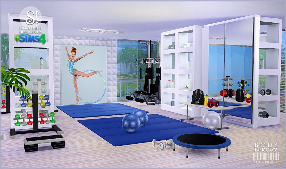 My Sims 4 Blog Body Language Gym Set by Simcredible Designs