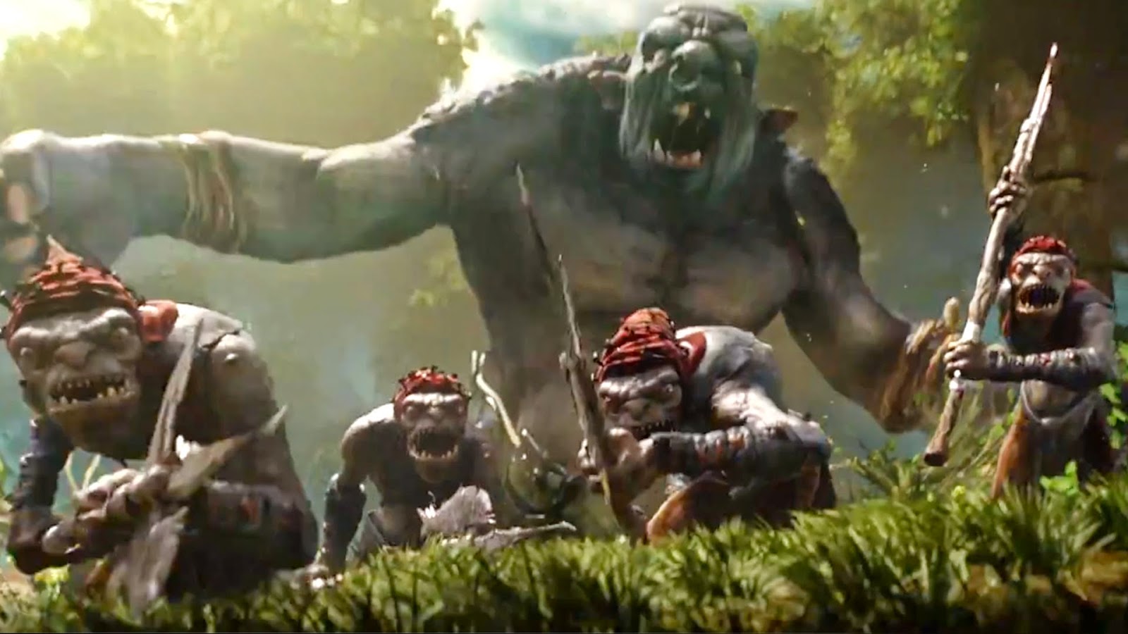 Fable escena contra orcos y trolls videojuego aventura medieval magia