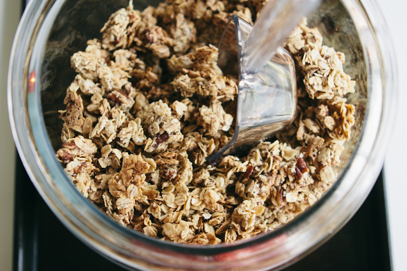 a bit of sunshine my favorite chunky granola with pecans and flax