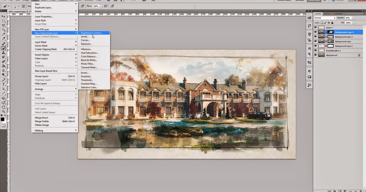 Tutorial Watercolor Photoshop Cs6 | how to create watercolor effect for arch viz in photoshop Tutorial Watercolor Photoshop Cs6 | how to create watercolor effect for arch viz in photoshop