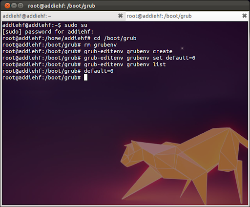 Fix Invalid Environment Block Grub2 Error at Ubuntu-11.10 Oneiric Ocelot