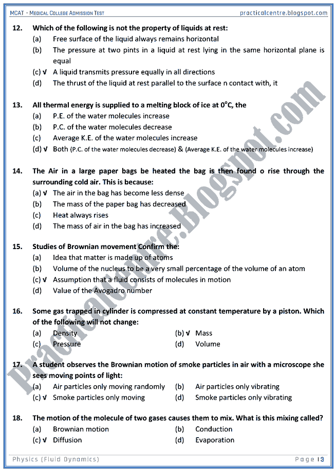 mcat-physics-fluid-dynamics-mcqs-for-medical-college-admission-test