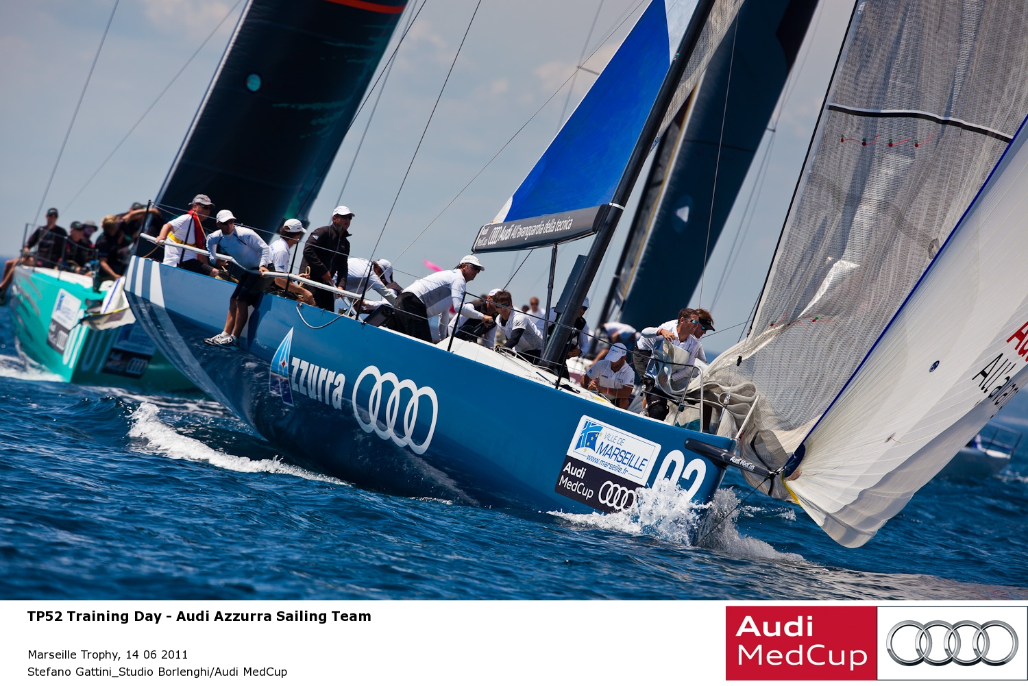 NAVIGAMUS BLOG A VELA Audi Azzurra Sailing Team vince la practice race