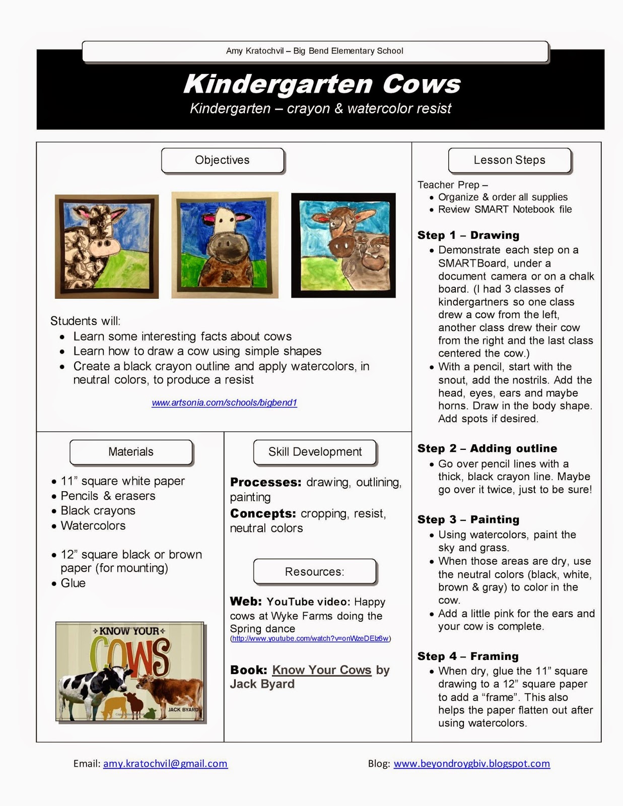 beyond roy g biv free lesson plan 1 kindergarten cows