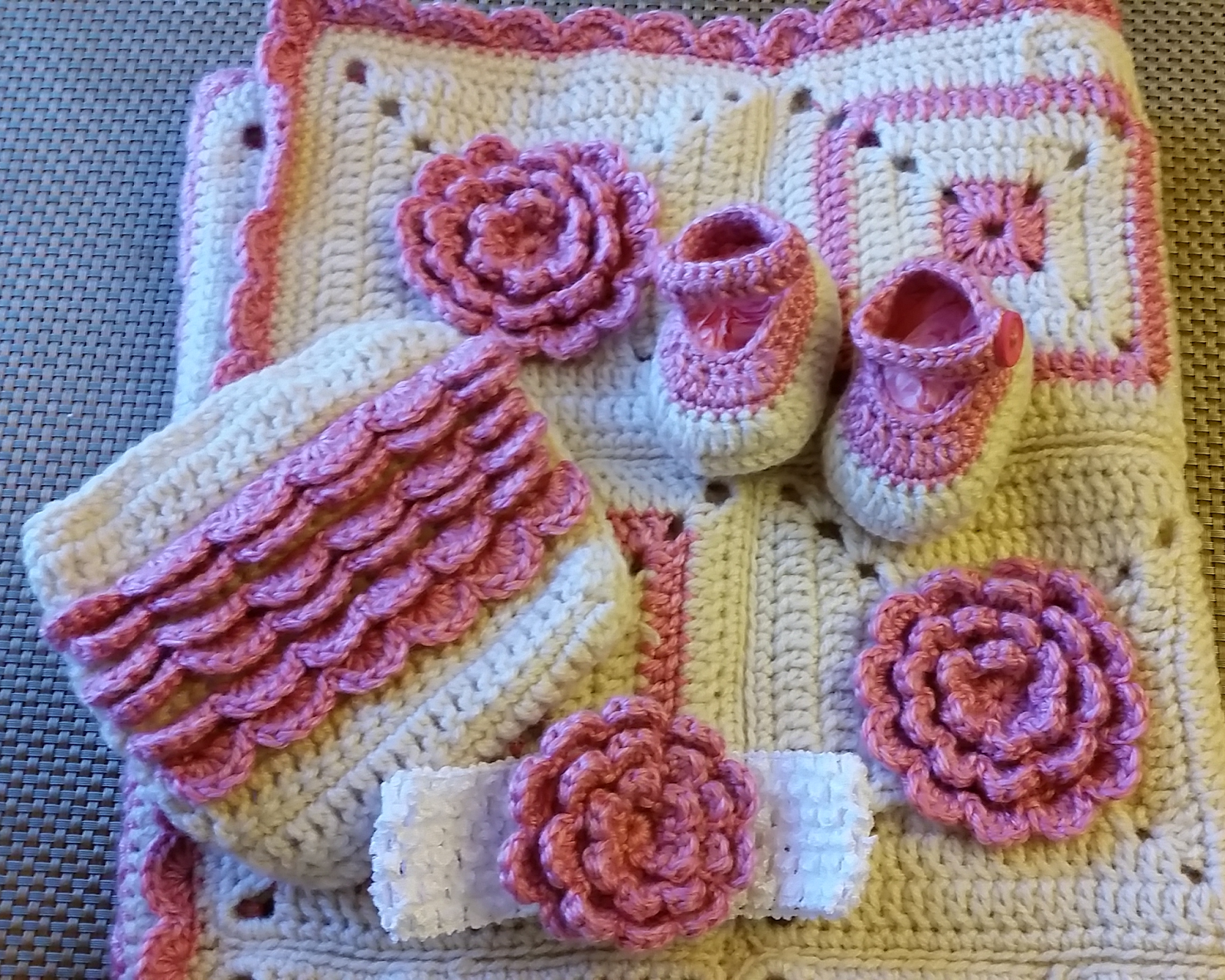 Two Little C's Wrap Flower 6" Square Free Crochet Pattern