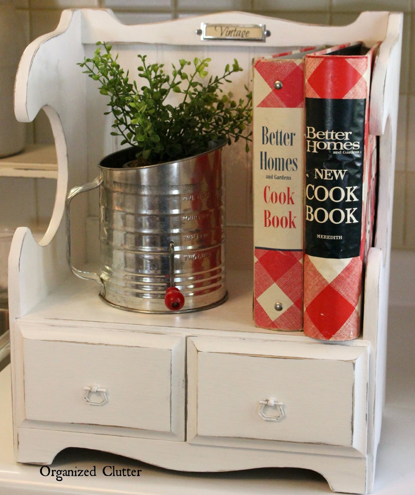 Garage Sale Recipe Book Shelf Organized Clutter