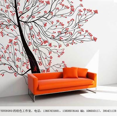 Vẽ tranh tường phòng khách Vẽ tranh tường phòng khách hiện đại