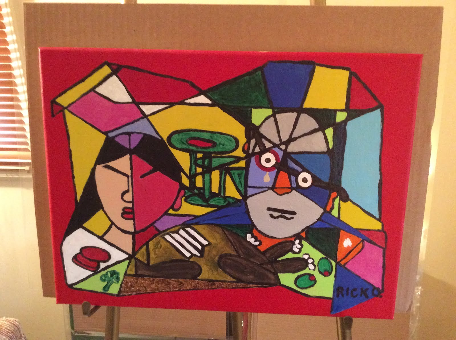 An Original acrylic cubism painting, A 2020 Thanksgiving..