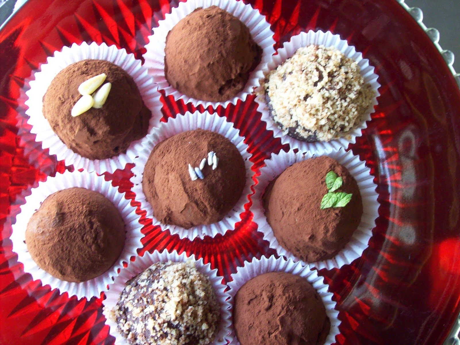red or green? Dark Chocolate Truffles 4 Flavors