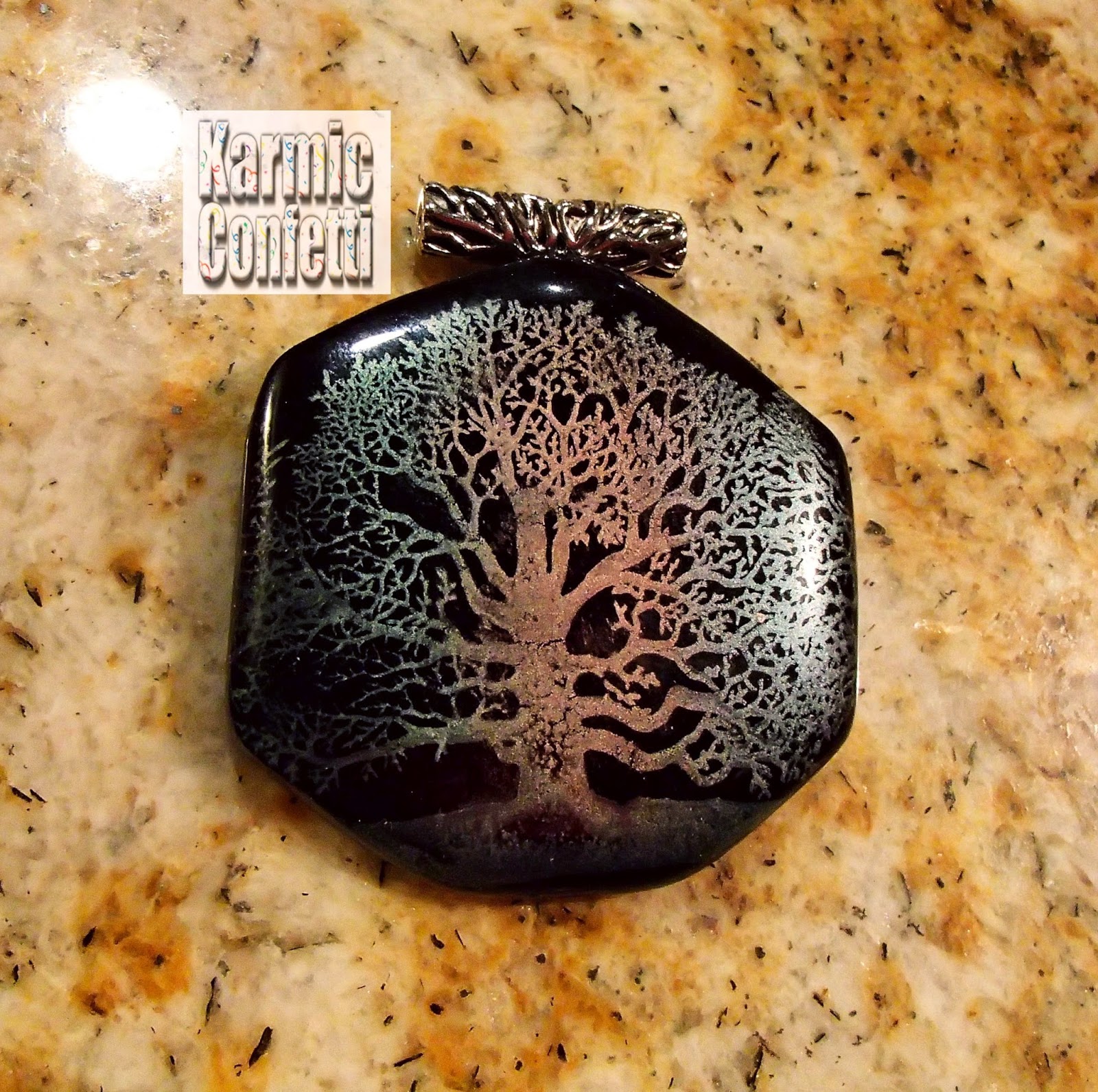 Karmic Confetti Poor Man's Etching (Glass Fusing & Mica Powders)