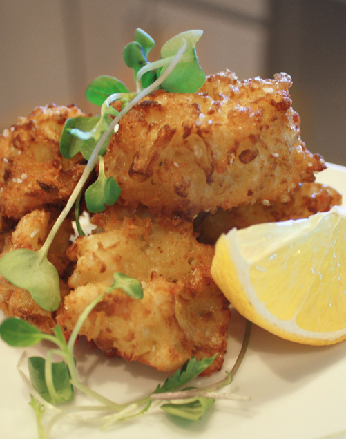 Scrumpdillyicious Crispy Cheesy Cauliflower Fritters