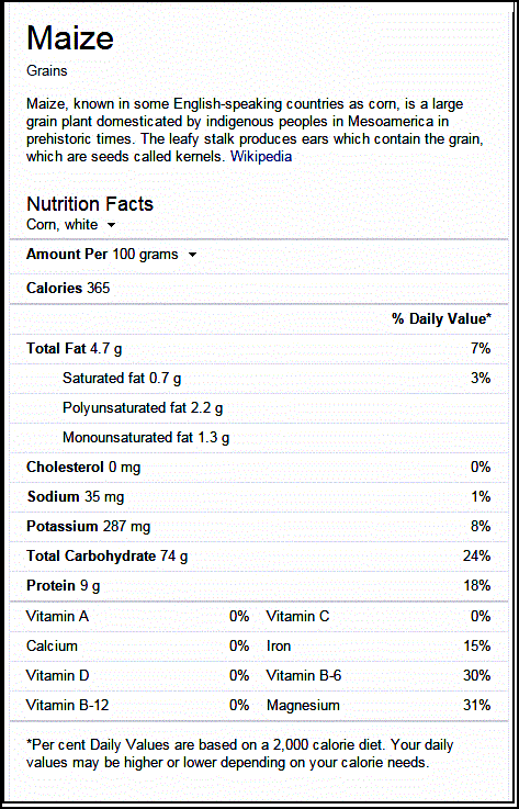 how many calories are in a corn how many calories and nutrition facts corn or maize how many calories are in a corn how many calories and nutrition facts corn or maize