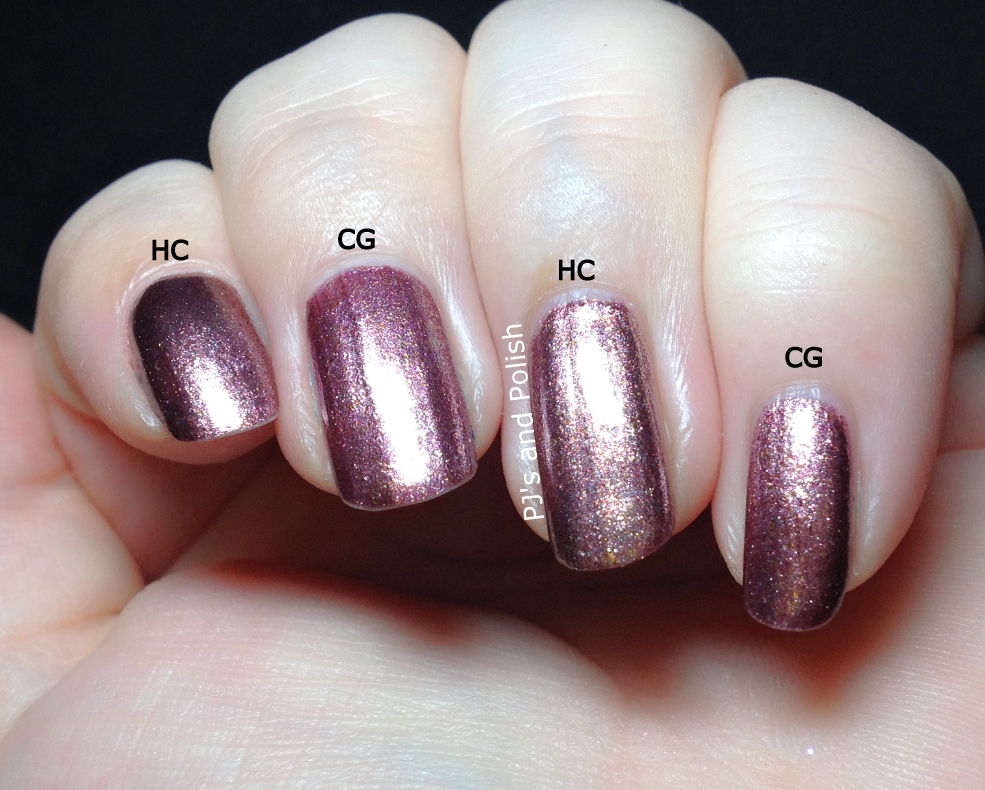 PJ's and Polish Comparison Hard Candy Crush on Raisin and China Glaze