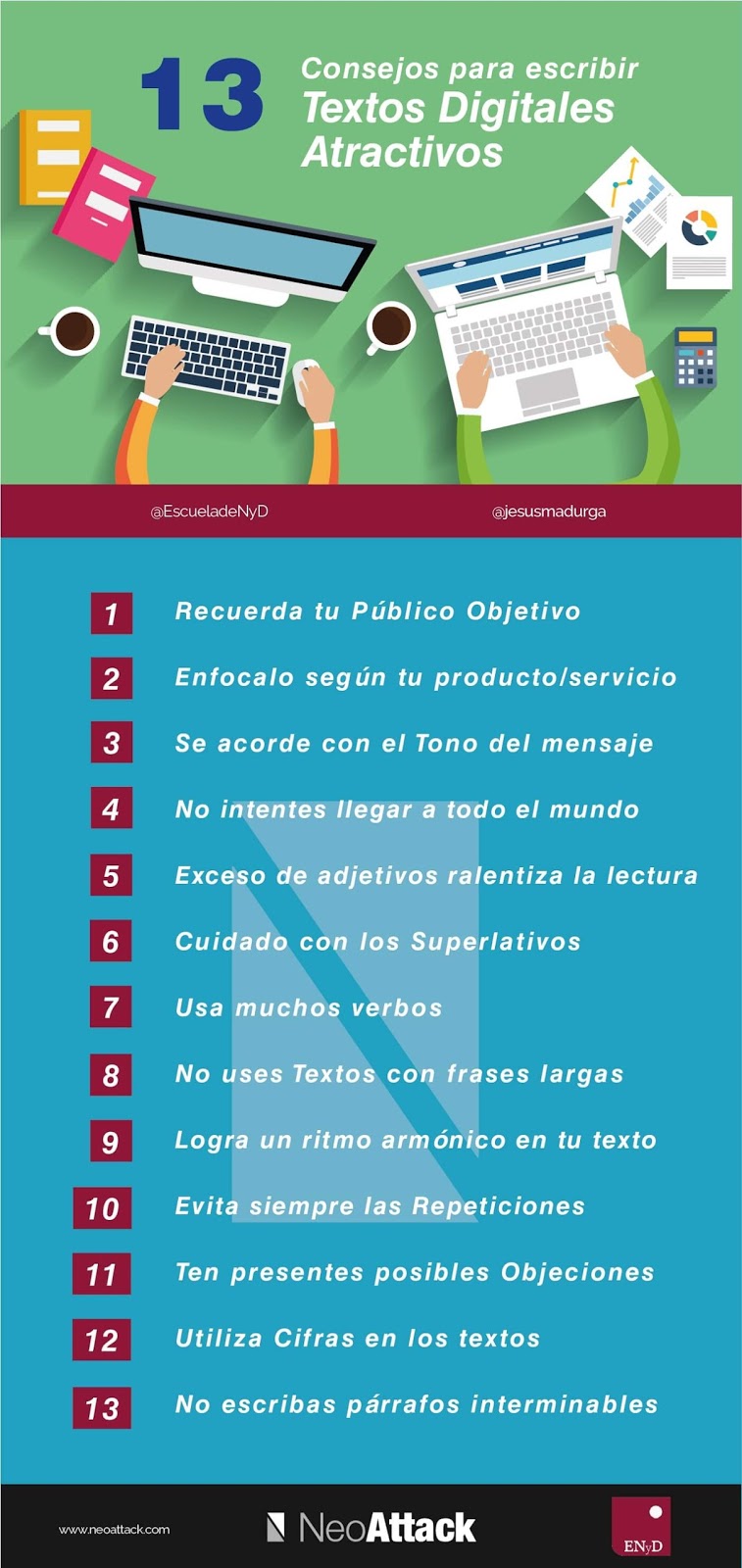 13 consejos para escribir textos digitales atractivos (Infografía) - Informepedia Infografías sobre textos digitales