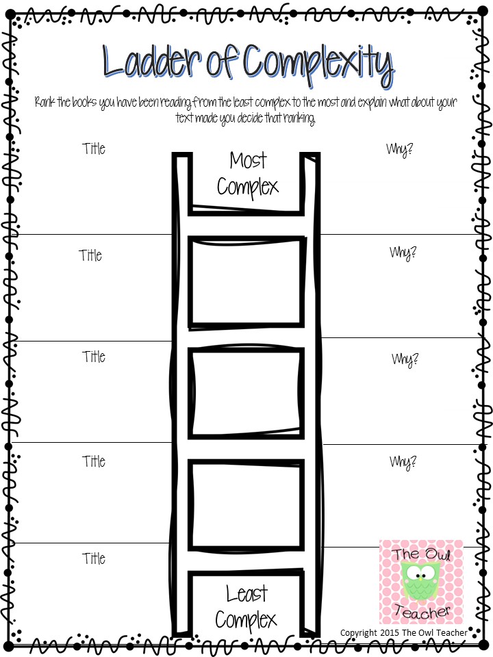 Classroom Freebies Too Reading The Ladder of Complexity