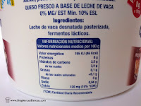 Ingredientes e información nutricional del queso fresco batido desnatado Hacendado de Mercadona. Ingredientes e información nutricional del queso fresco batido desnatado Hacendado de Mercadona.