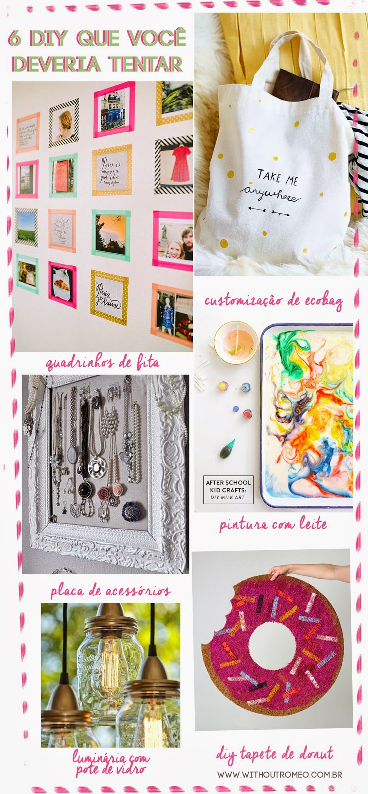 diy decor easy faça você mesma decoração, tapete donut, acessórios, ecobag, pintura com leite