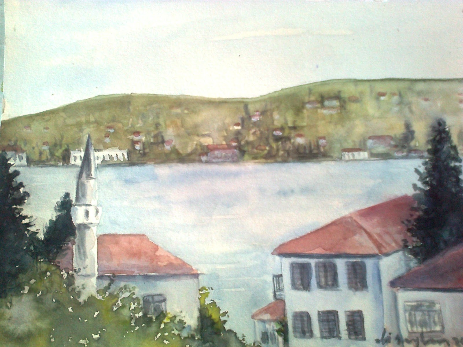 Ali Seylan Koy Manzarasi Suluboya