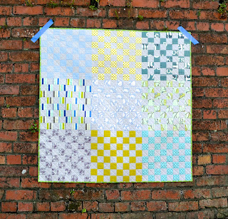 Blue and green baby quilt