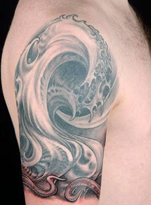 wave tattoo on arm