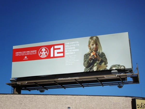 The Hunger Games: Mockingjay Part I District 12 propaganda billboard Hunger Games Mockingjay District 12 propaganda billboard