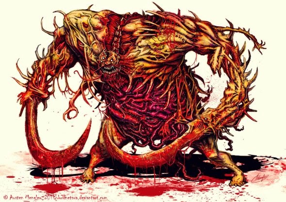 As sombrias ilustrações de terror, fantasia e ficção científica de Austen Mengler Austen Mengler lordnetsua deviantart ilustrações fantasia ficção científica sombria terror bizarro