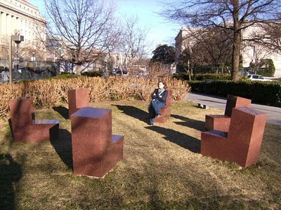 Amanda sitting with the Six Party Chairs
