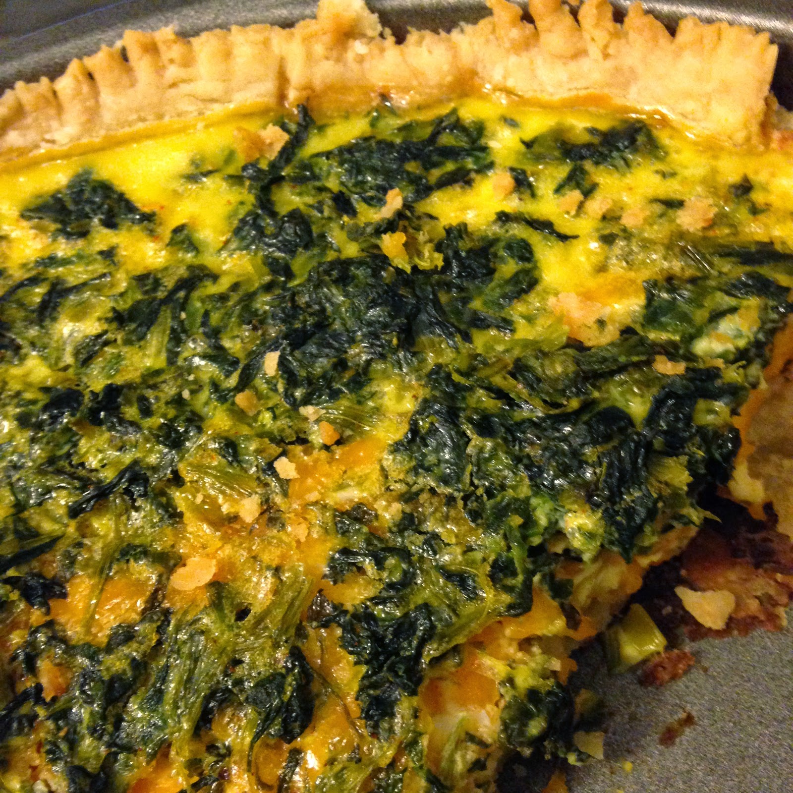 Turnips 2 Tangerines Spinach and Cheddar Cheese Quiche