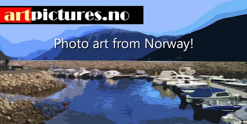 Spennende norsk billedkunst - moderne digital fotokunst DGA som fargerike veggbilder.