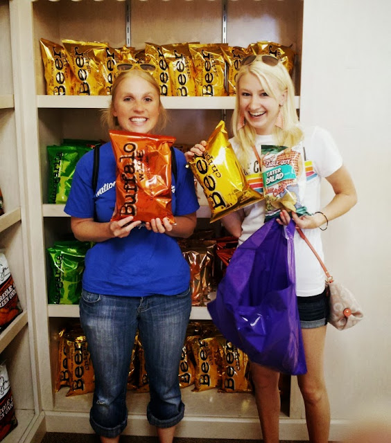 amanda and claire with beer chips