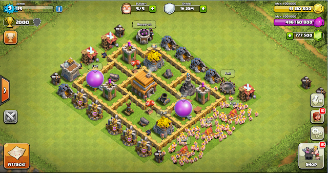 War Base Layout Clash of Clans TH 5 War Base Layout Clash of Clans TH 5
