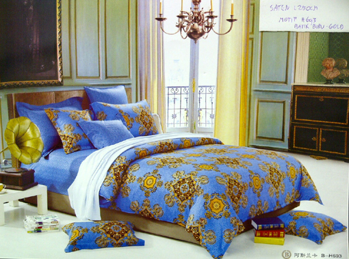 Sprei Satin Jepang Motif Batik Biru Sprei Satin Jepang Motif Batik Biru