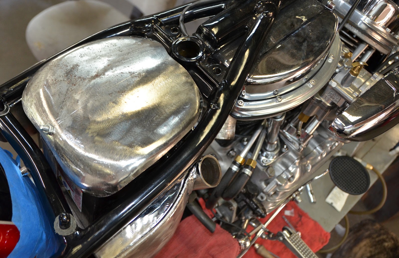 Morrow Vintage Customs Electric Starter Conversion for a 1962 Panhead