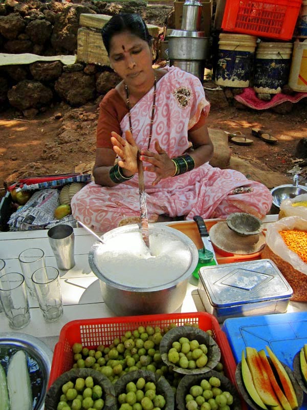 Buttermilk being made and sold by a vendor