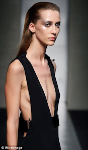 Gaunt model shocks at Milan fashion show