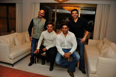 Aamir Khan, Abhishek & Uday Chopra at the Dhoom 3 promotion at Switzerland