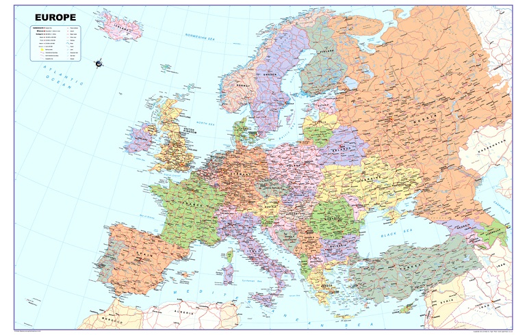 Maps of Europe Region Country