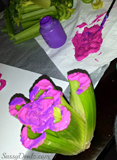 celery stamping flower craft