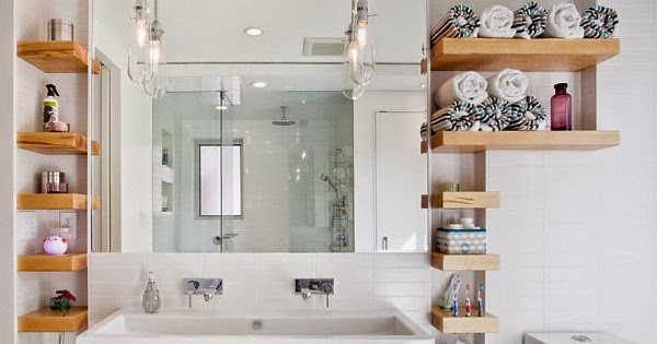 Diseño y Decoración de la Casa: Baños modernos con estantes en la pared