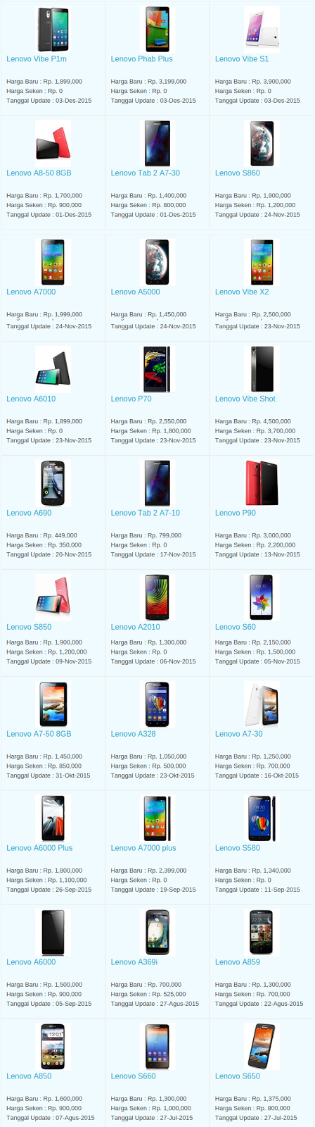 Daftar Harga Hp Lenovo Desember 2015 Daftar Harga Hp Lenovo Desember 2015