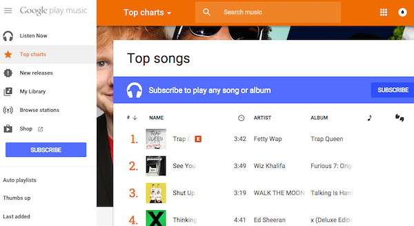 Google Play Album Charts