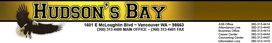 HUDSON'S BAY HIGH SCHOOL 1964 - 1967 VANCOUVER,WA 98664