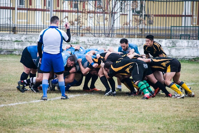φάση από τον αγώνα ράγκμπι του σαββάτου