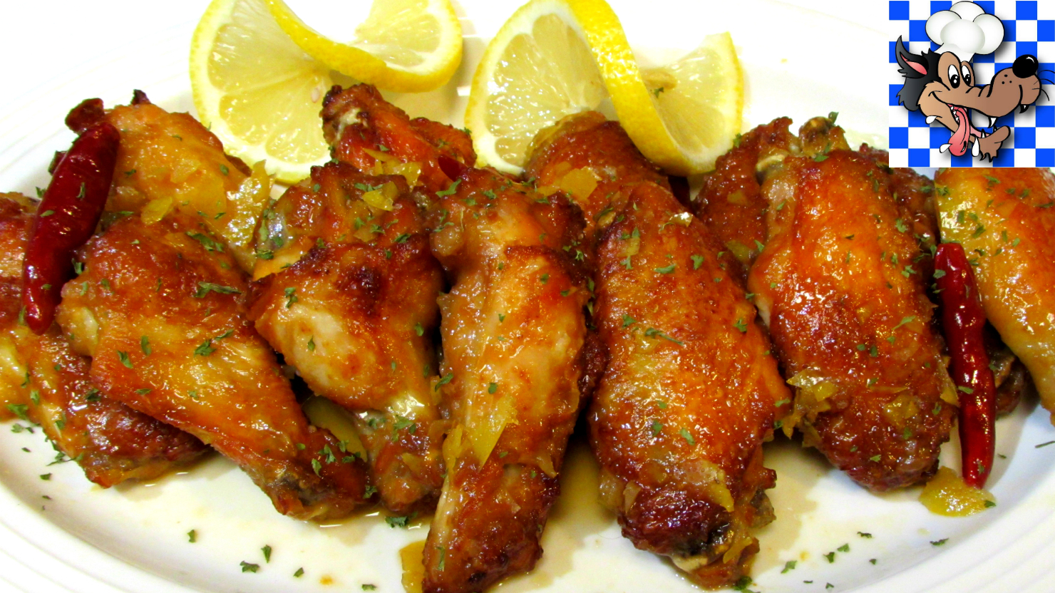 The Wolfe Pit Chinese Lemon Chicken Wings Crispy BAKED Chicken Wing