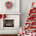 Fondo de Pantalla Navidad arbol con decorativos rojos