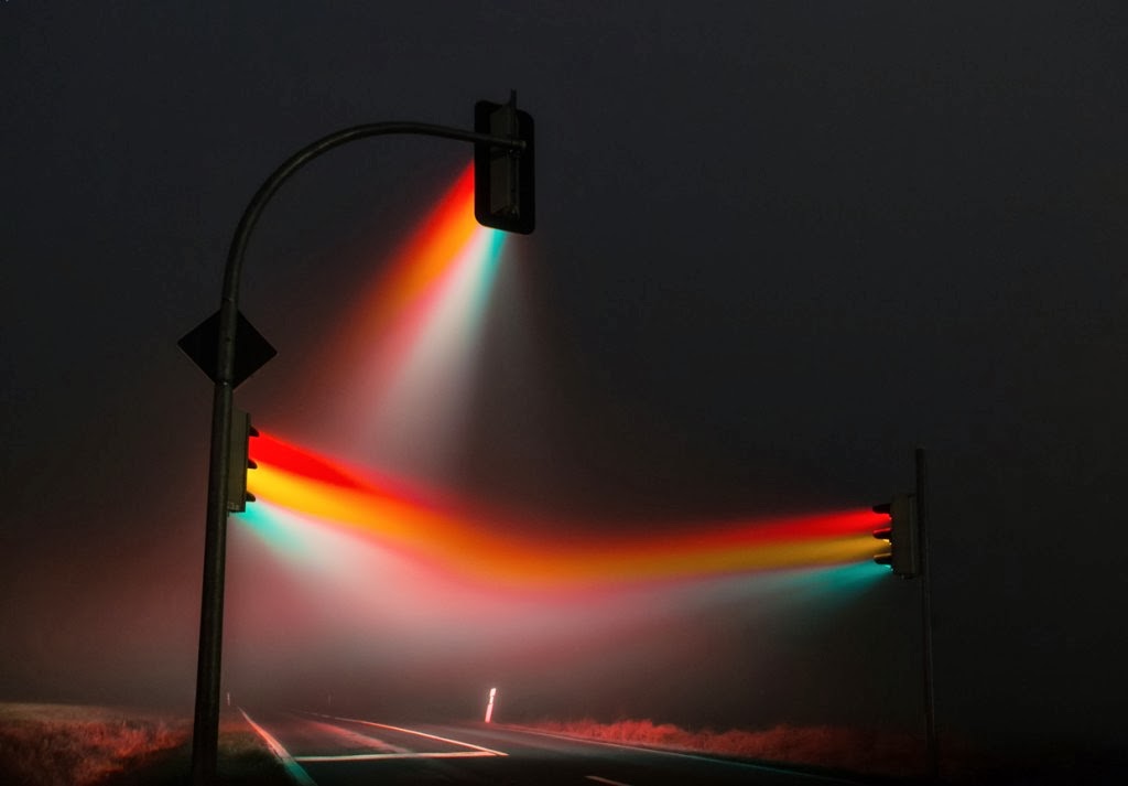 Traffic Lights Turn Fog into Colorful Visions